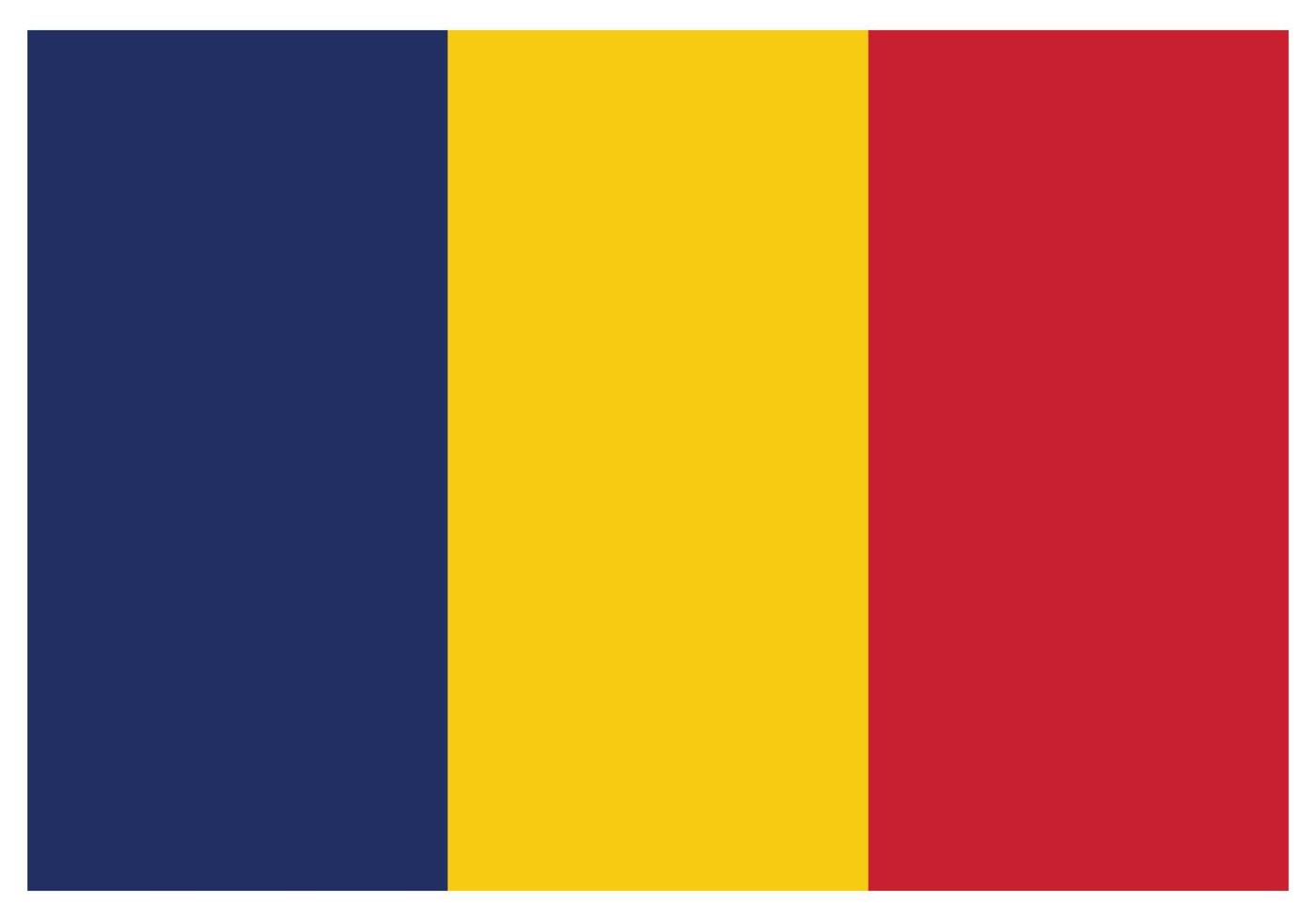 National flag of Chad - Flat color icon. vector
