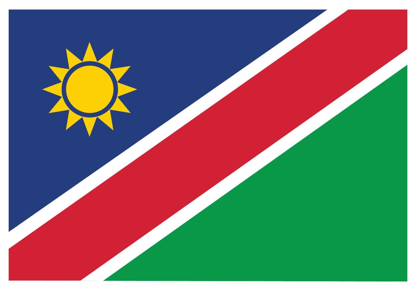 National flag of Namibia - Flat color icon. vector