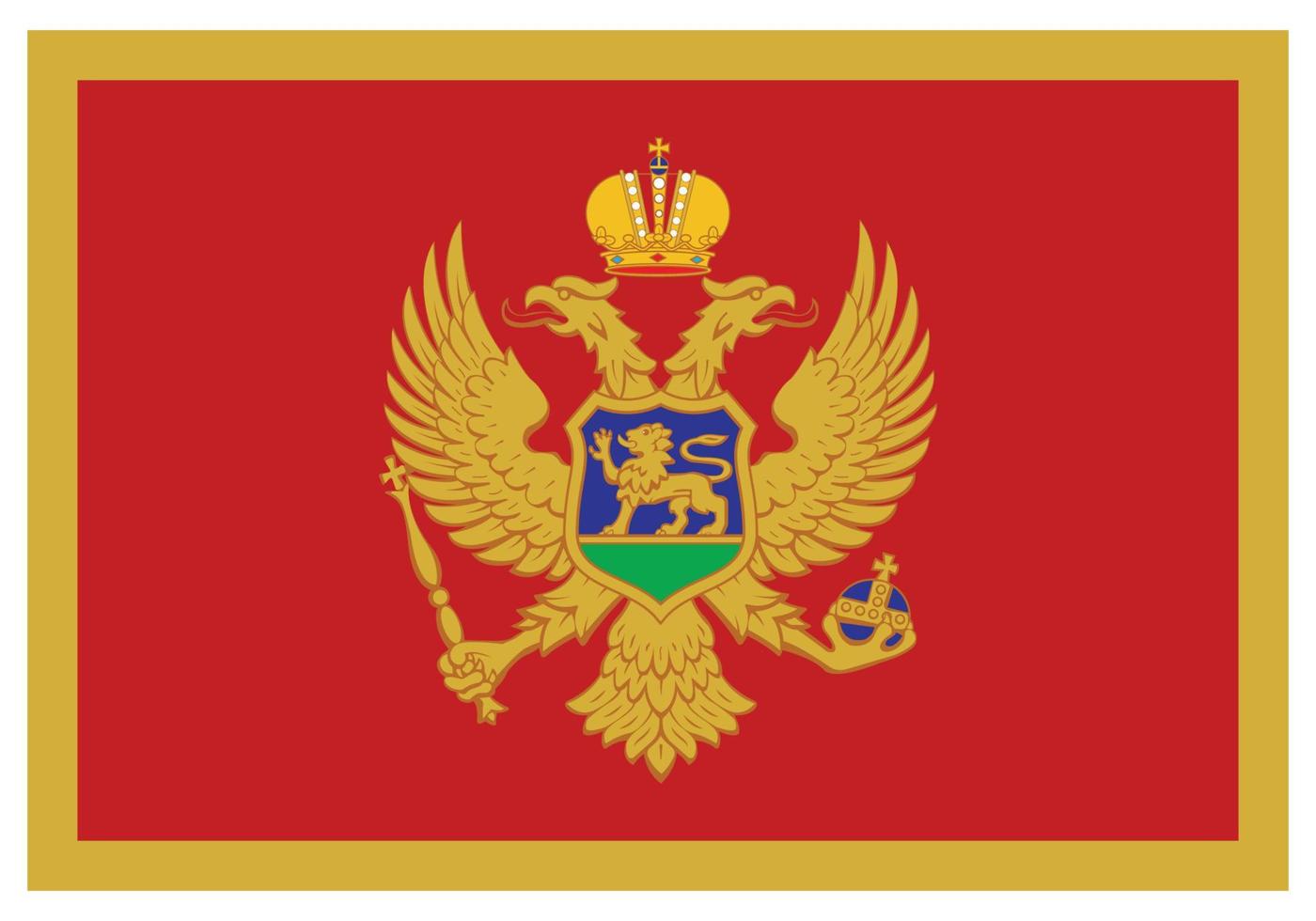 National flag of Montenegro - Flat color icon. vector