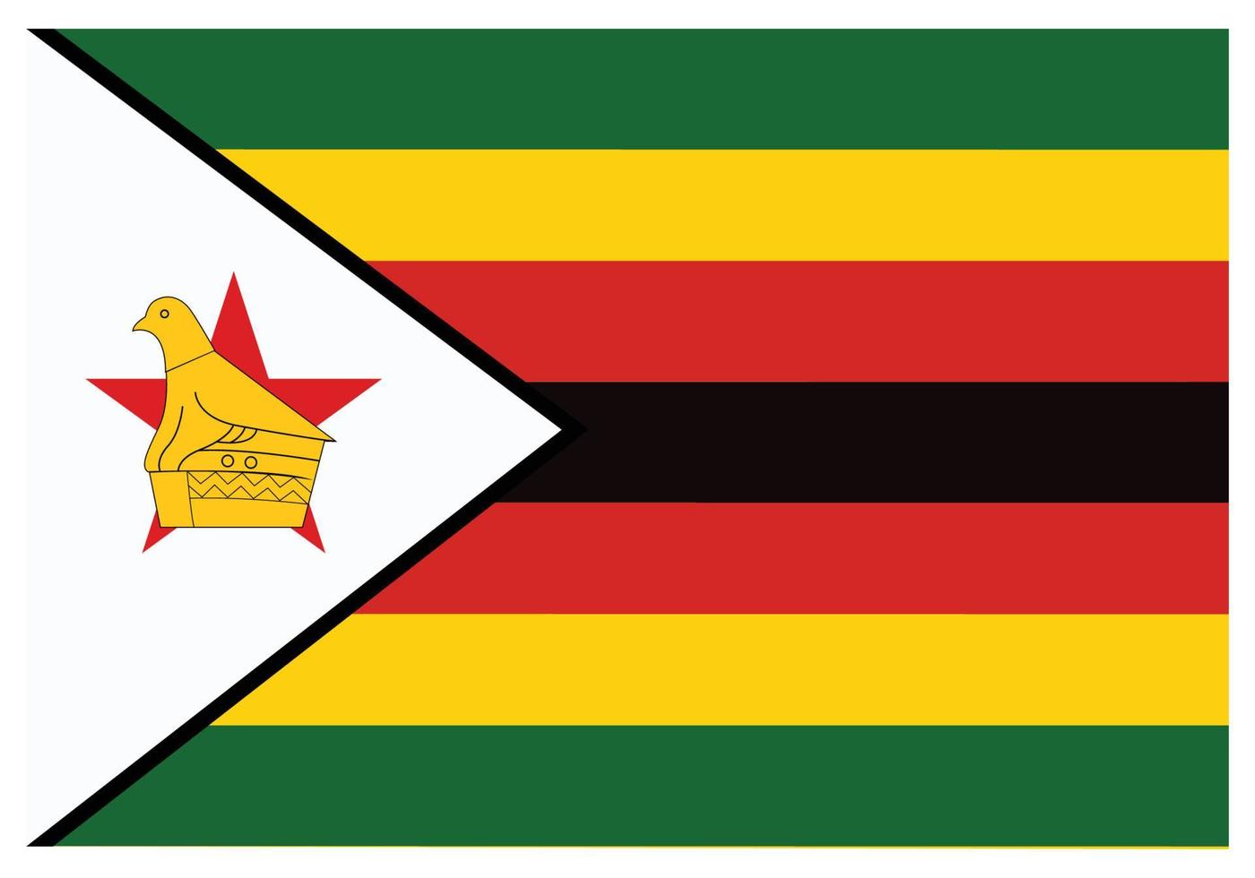 National flag of Zimbabwe - Flat color icon. vector