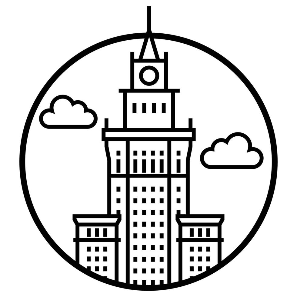 World famous building - Capital Warsaw Poland vector