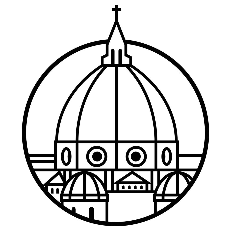 World famous building - Basilica Di Santa Maria Del Fiore vector