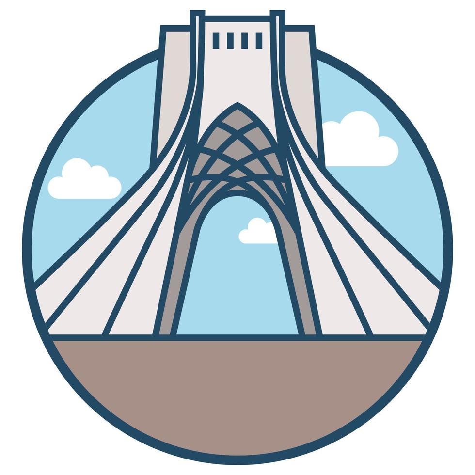 World famous building - Azadi Square Tehran vector