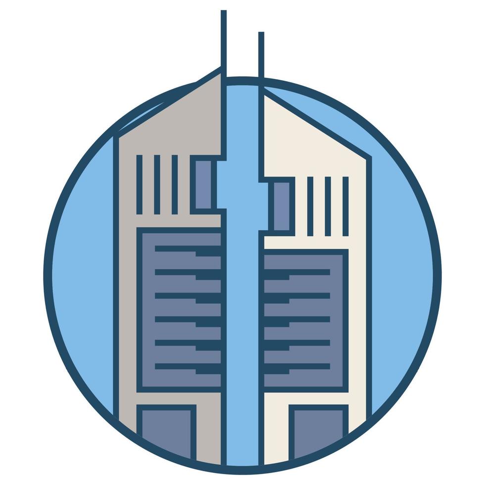 World famous building - Jumeirah Emirates Towers vector