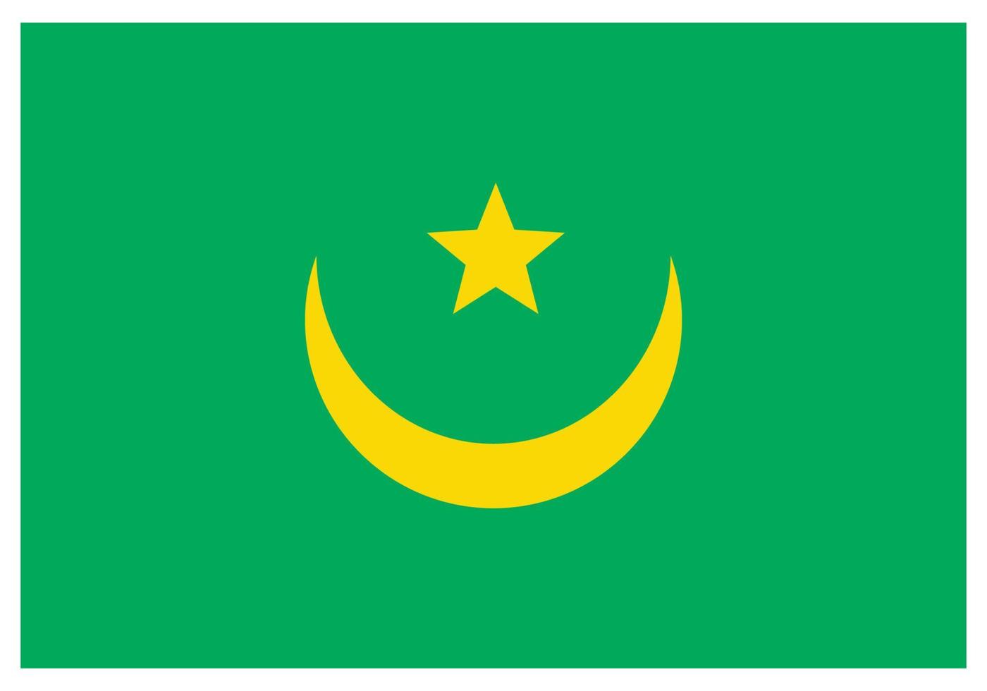 National flag of Mauritania - Flat color icon. vector