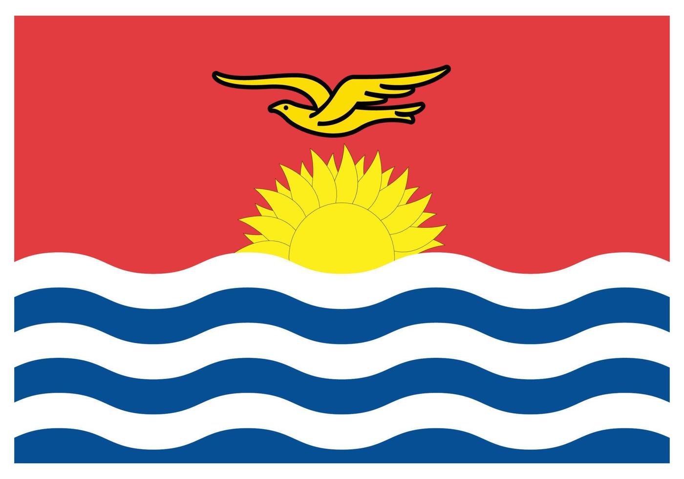 National flag of Kiribati - Flat color icon. vector