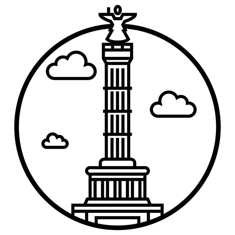 edificio mundialmente famoso - columna de la victoria berlín vector