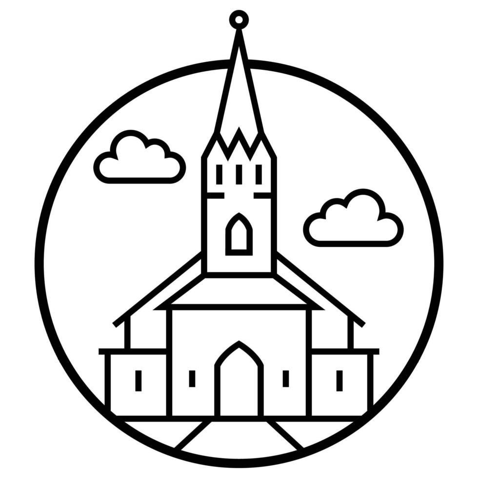 edificio de fama mundial - iglesia frikirkjan vector