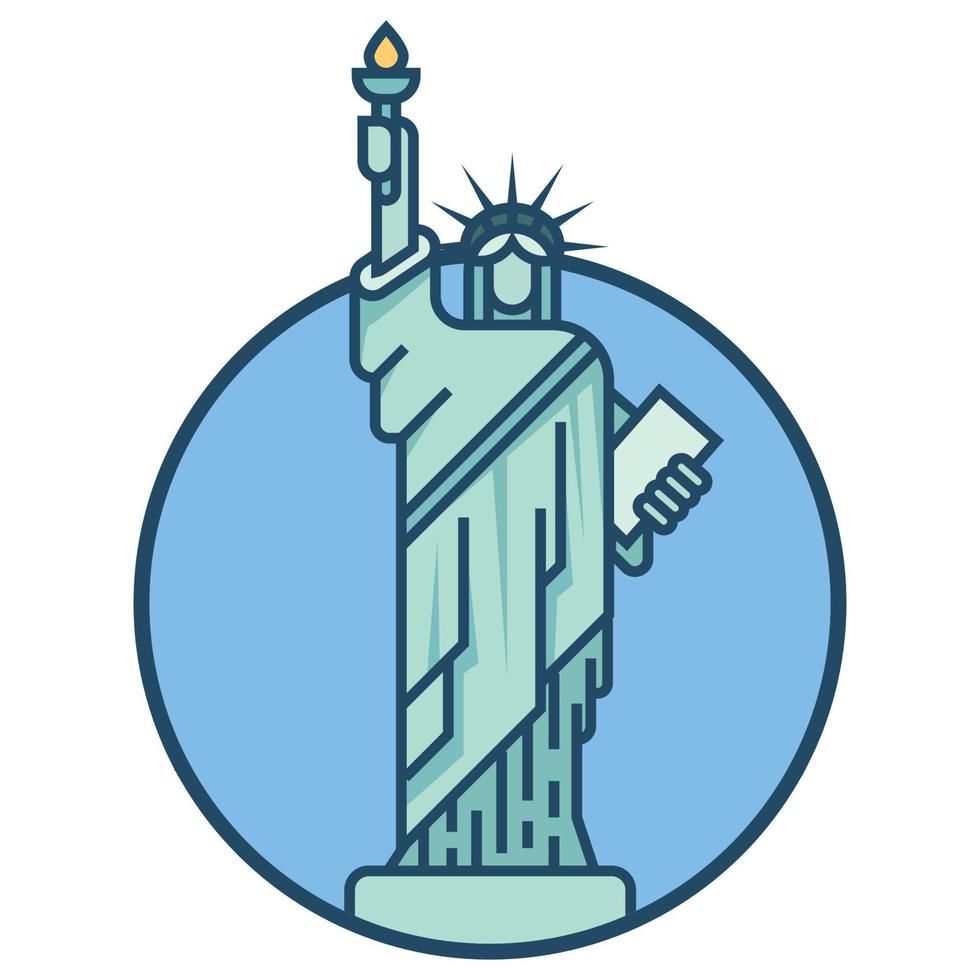 World famous building - Statue of Liberty USA vector