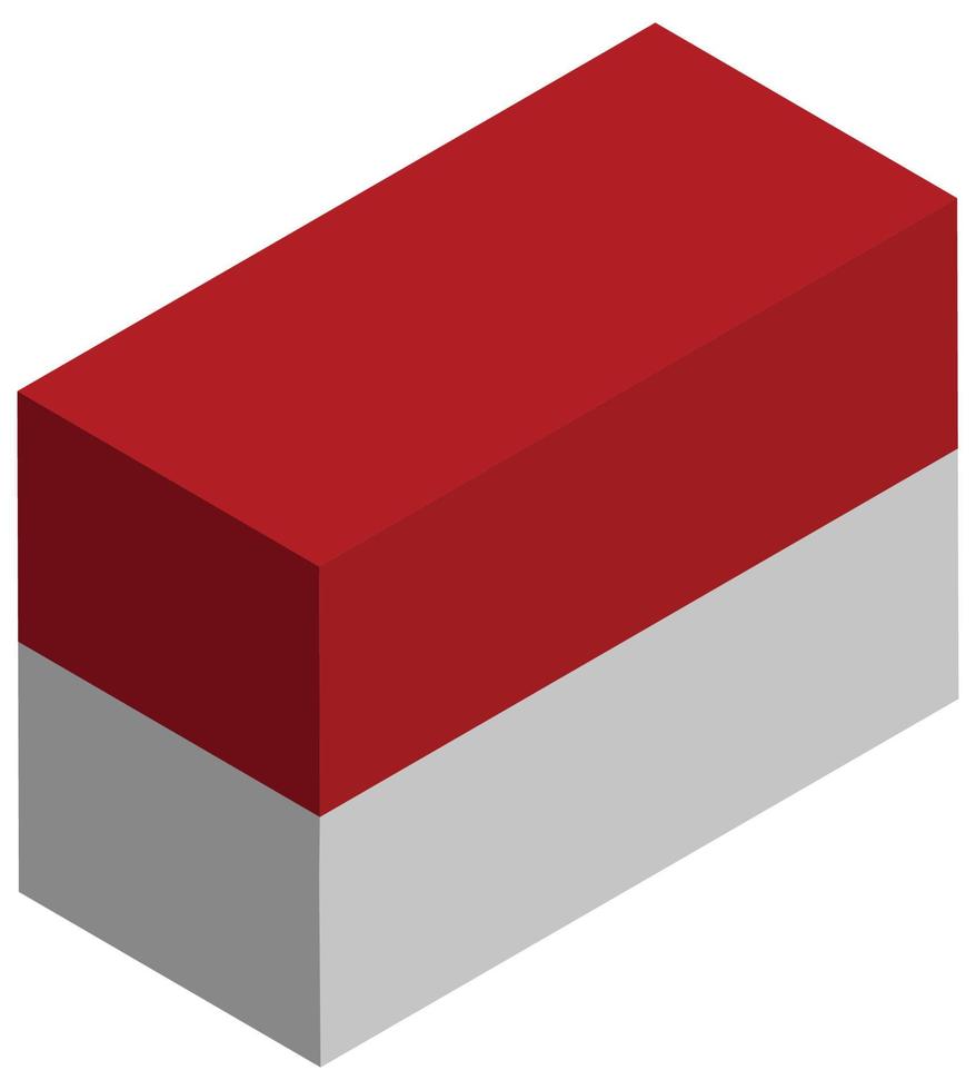 National flag of Indonesia - Isometric 3d rendering. vector