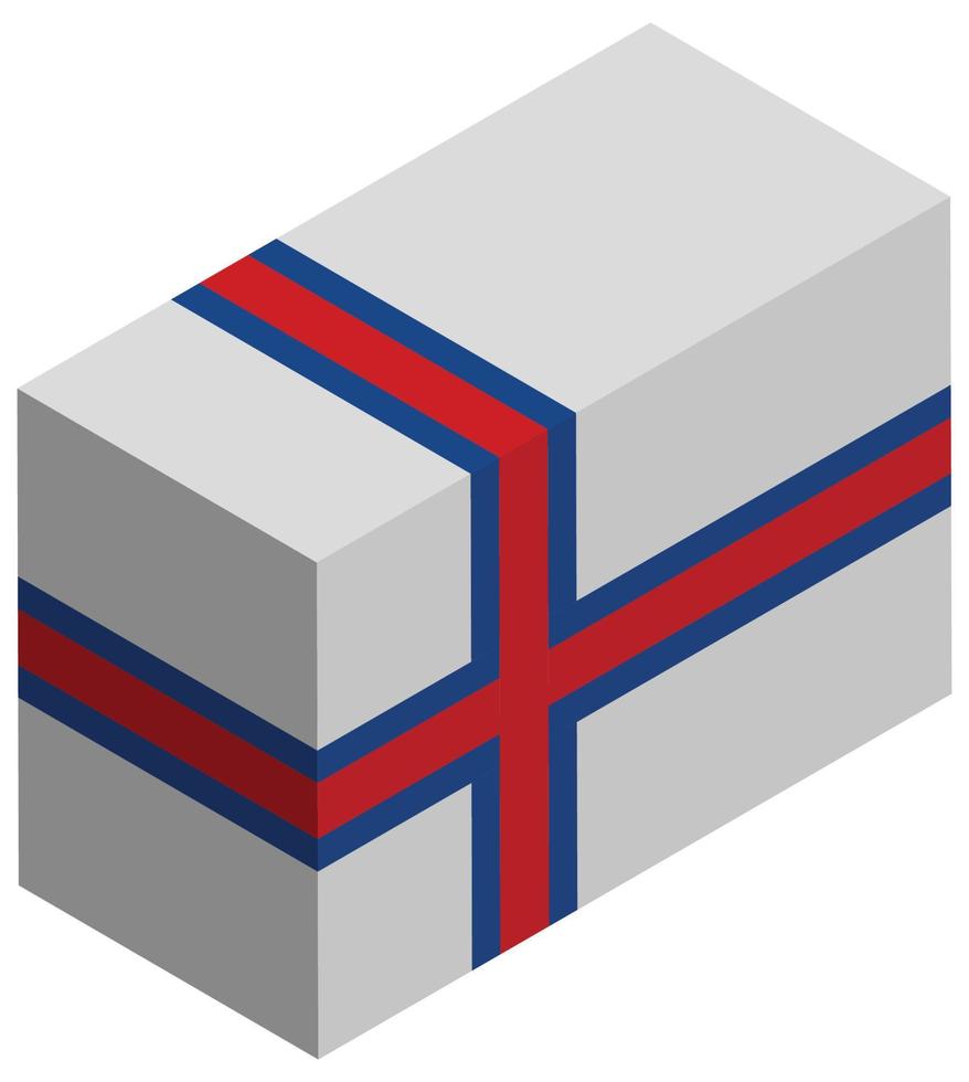 National flag of Faroe Islands - Isometric 3d rendering. vector