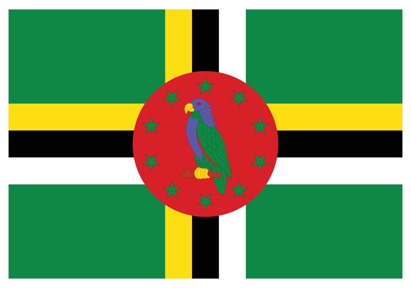 bandera nacional de dominica - icono de color plano. vector