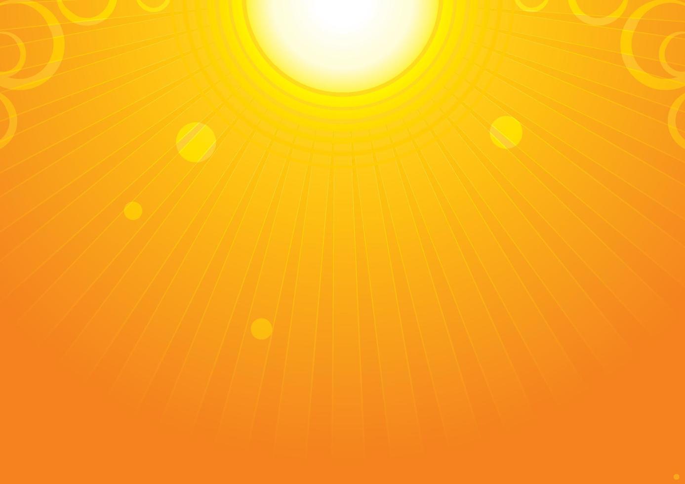 Very hot sun at summer sky vector