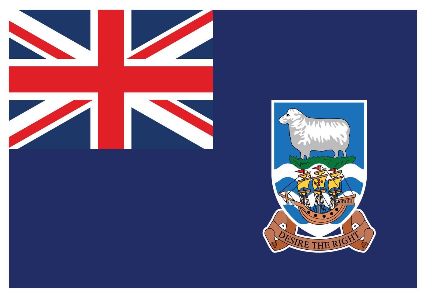 National flag of Falkland Islands - Flat color icon. vector