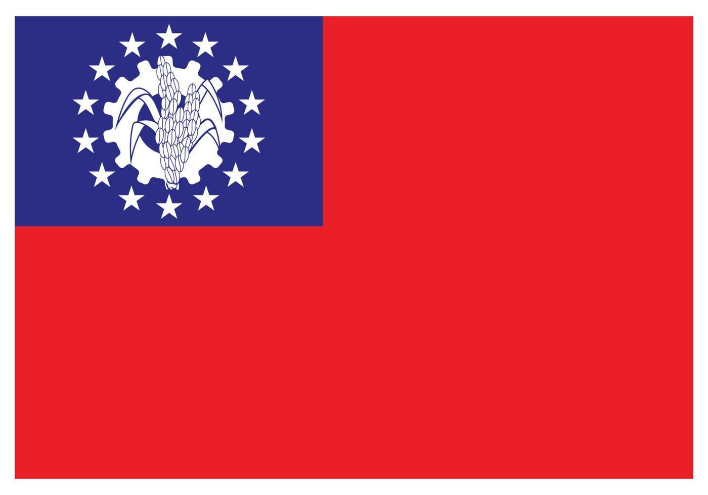 National flag of Myanmar Burma - Flat color icon. vector
