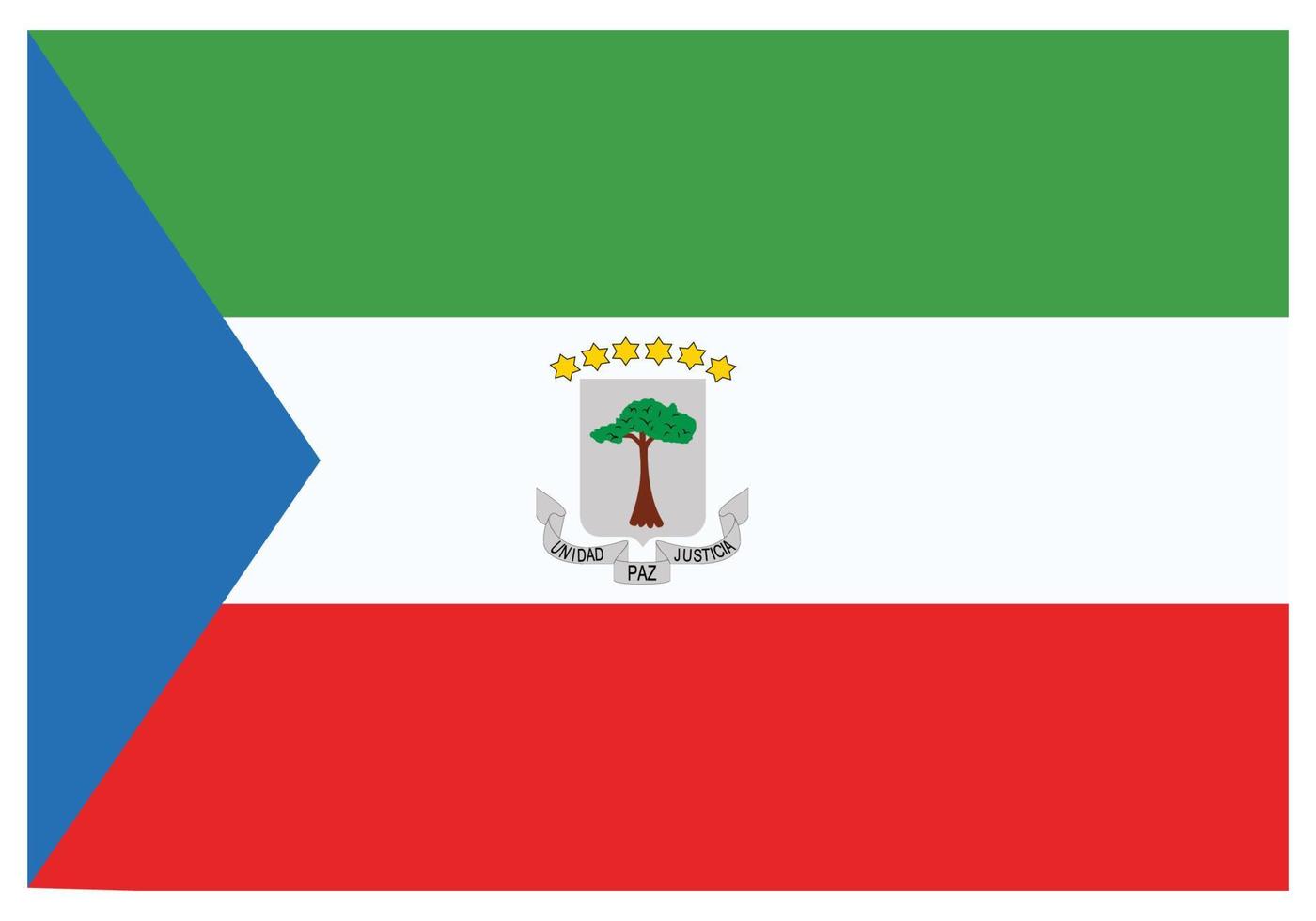 National flag of Equatorial Guinea - Flat color icon. vector