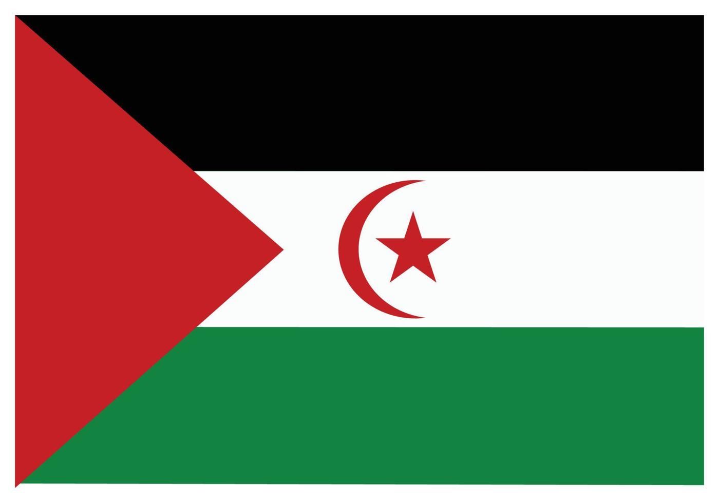 bandera nacional del sahara occidental - icono de color plano. vector