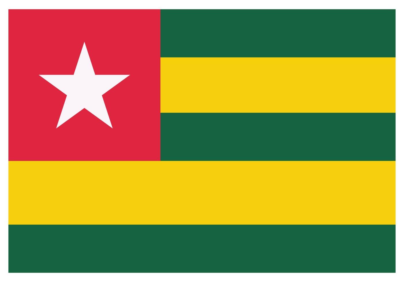 National flag of Togo - Flat color icon. vector