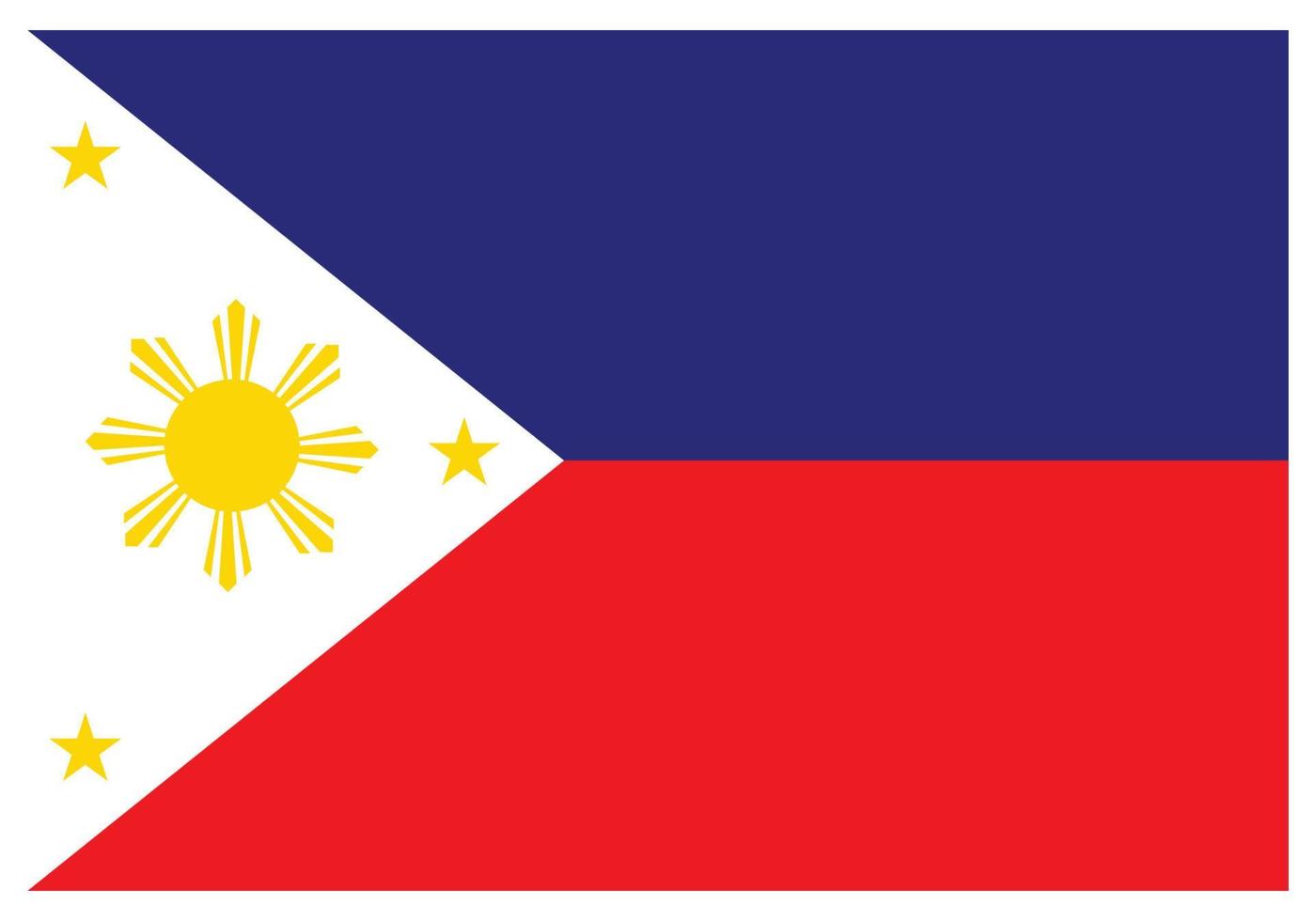 National flag of Philippines - Flat color icon. vector