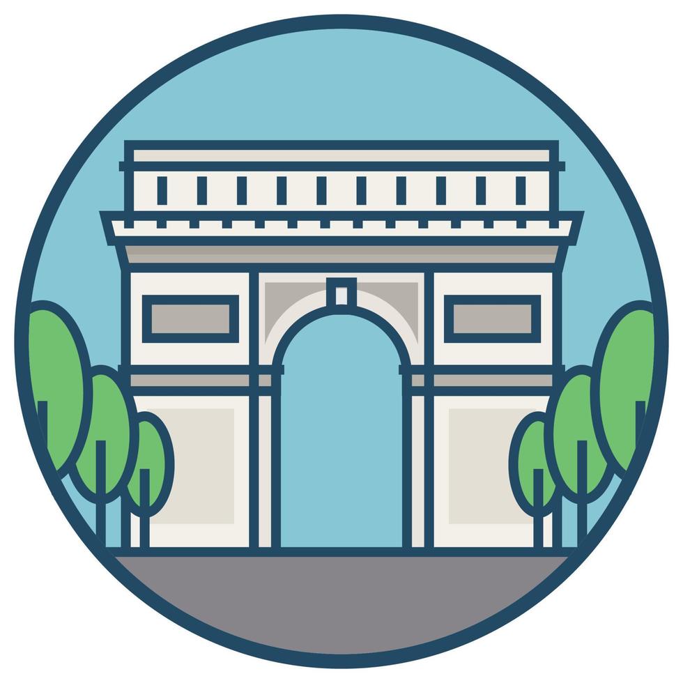 World famous building - Triumphal Arch, Paris vector