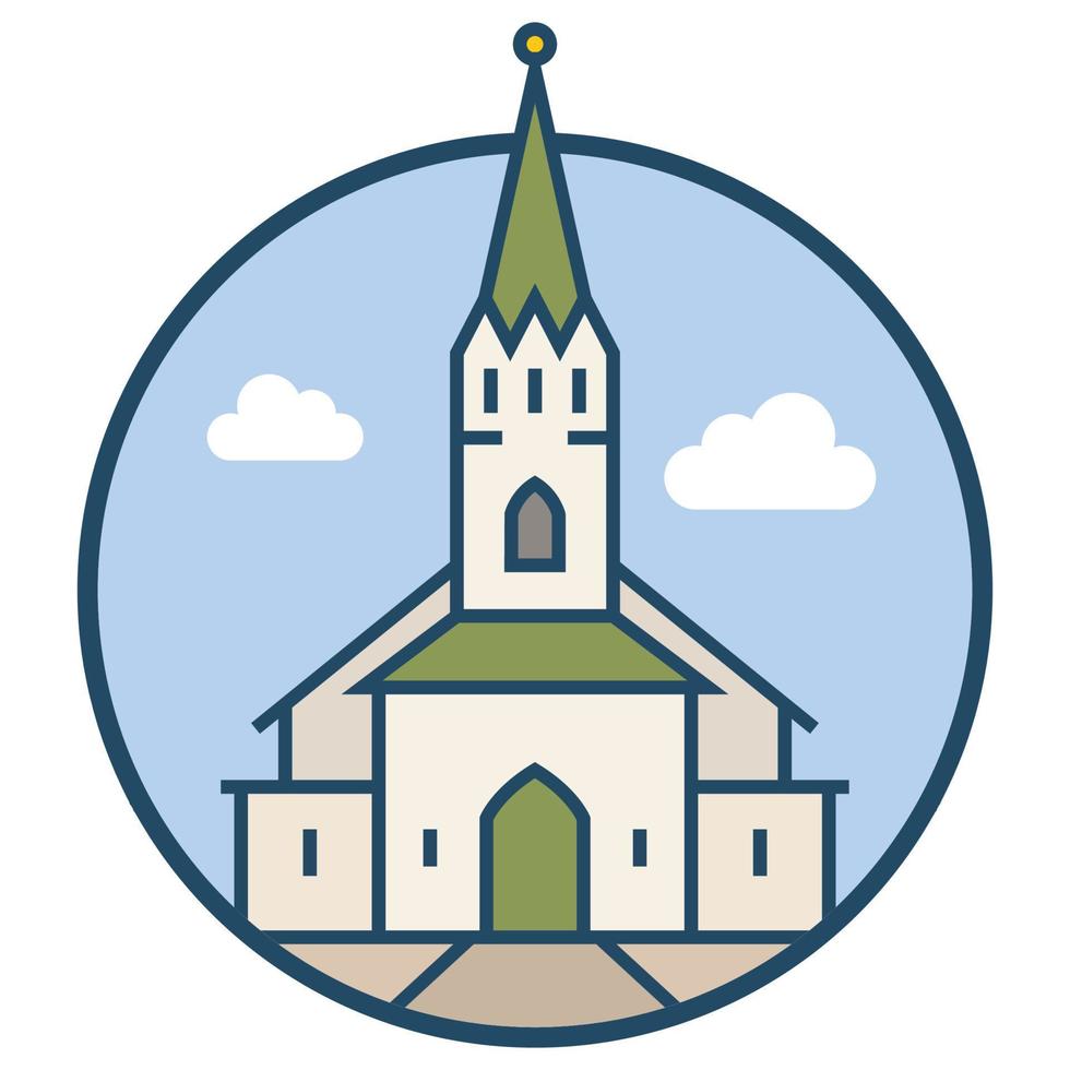 World famous building - Frikirkjan Church vector