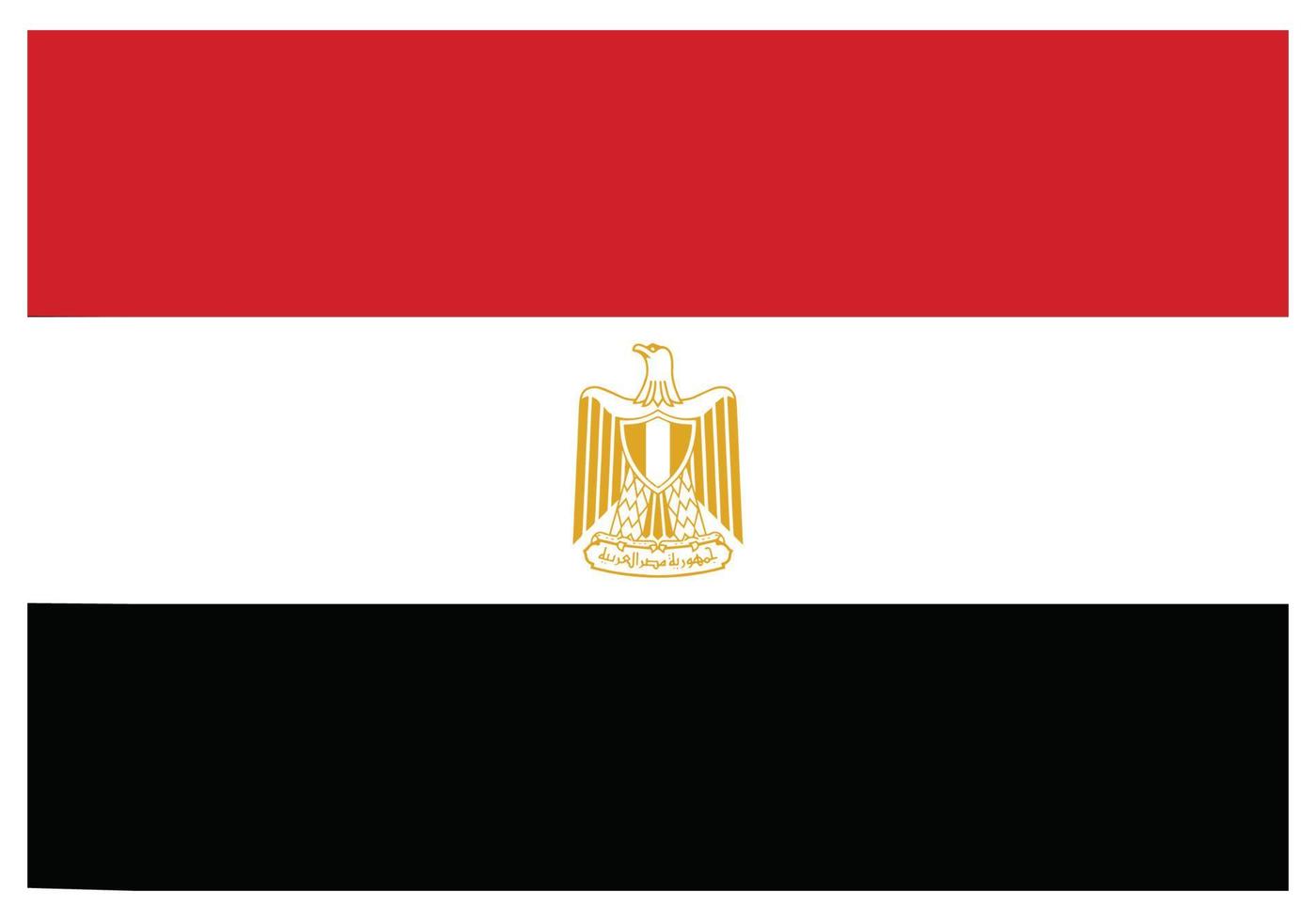 National flag of Egypt - Flat color icon. vector