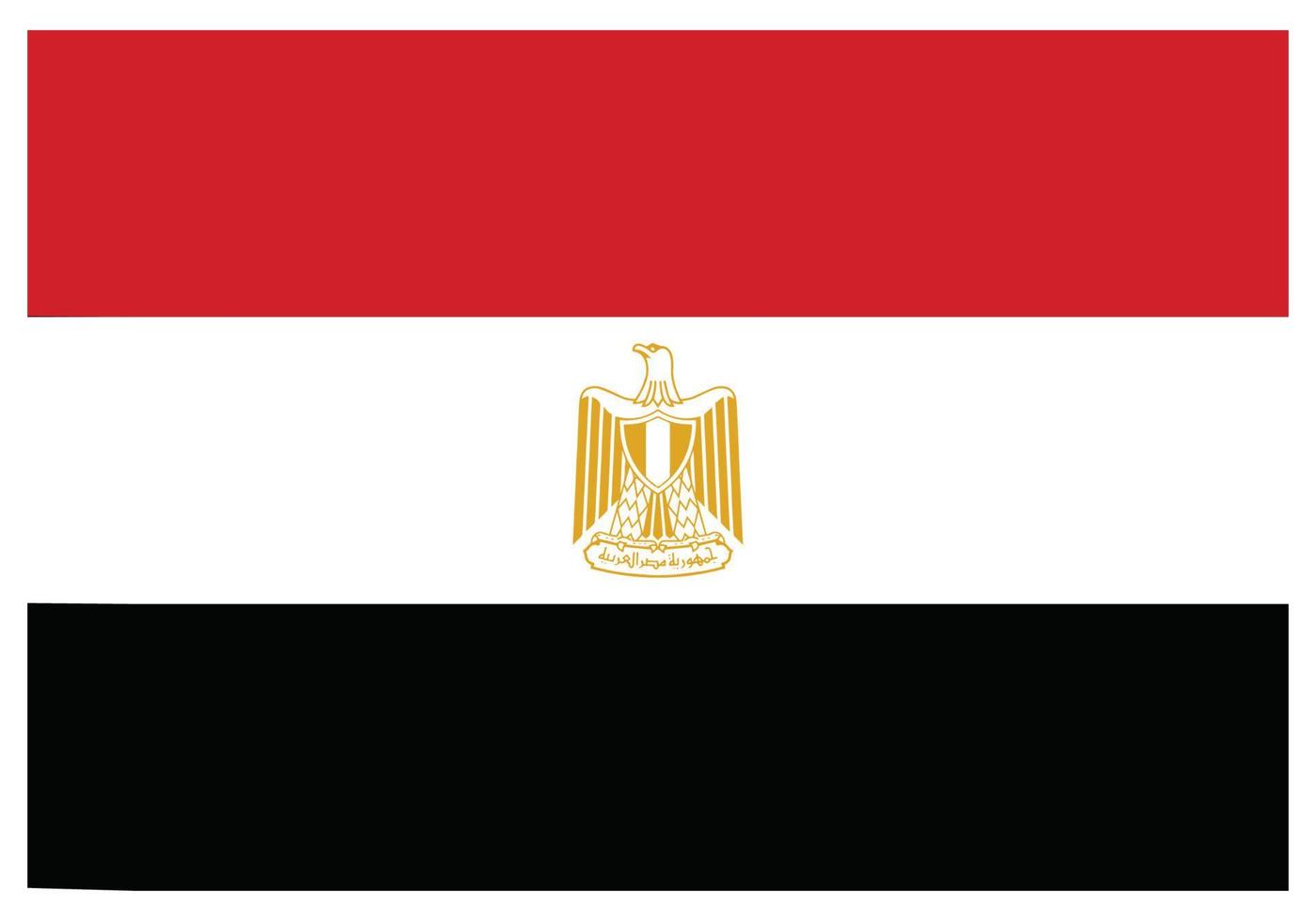 National flag of Egypt - Flat color icon. vector