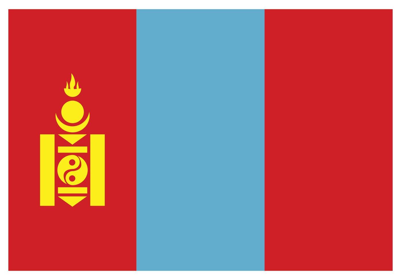 National flag of Mongolia - Flat color icon. vector