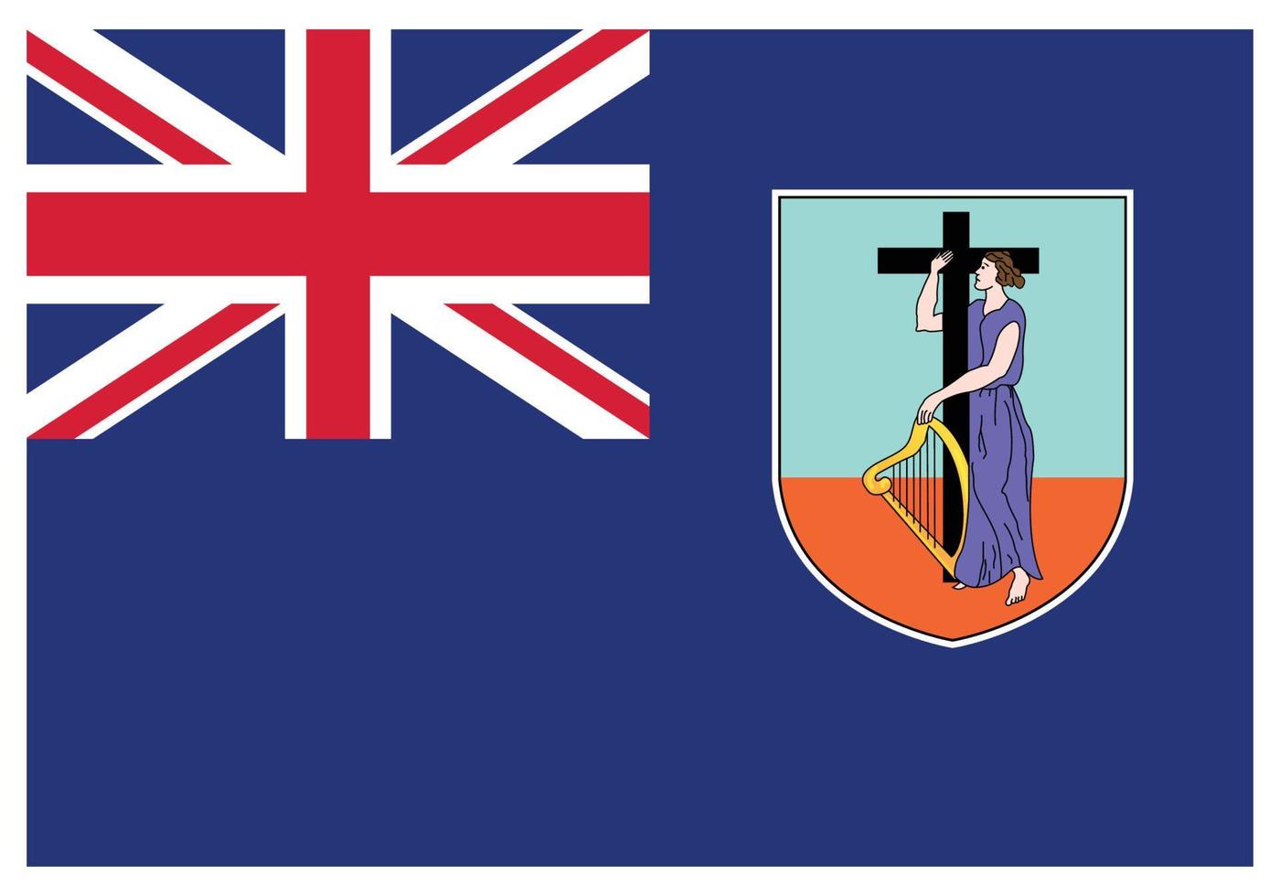 National flag of Montserrat - Flat color icon. vector