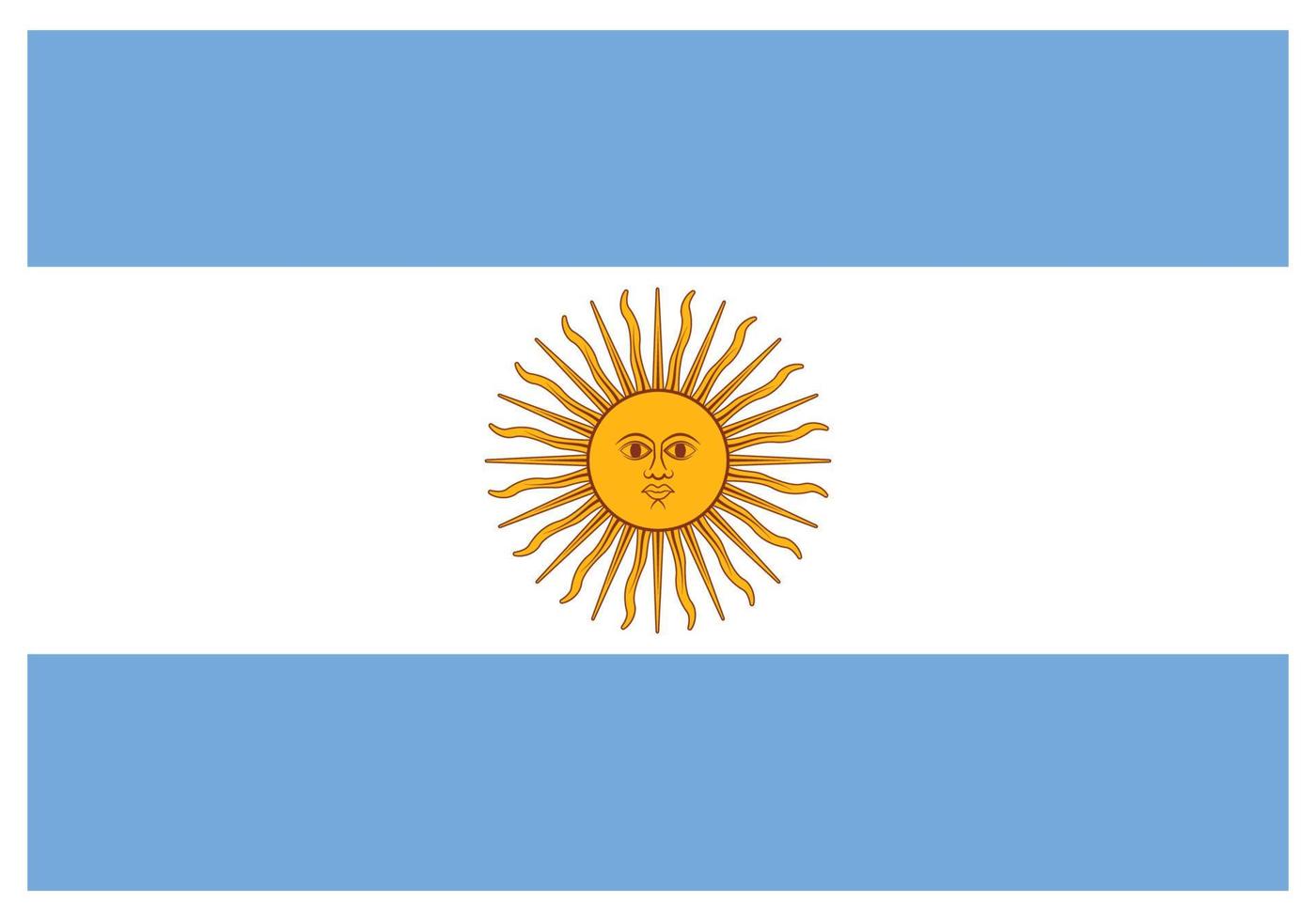 National flag of Argentina - Flat color icon. vector