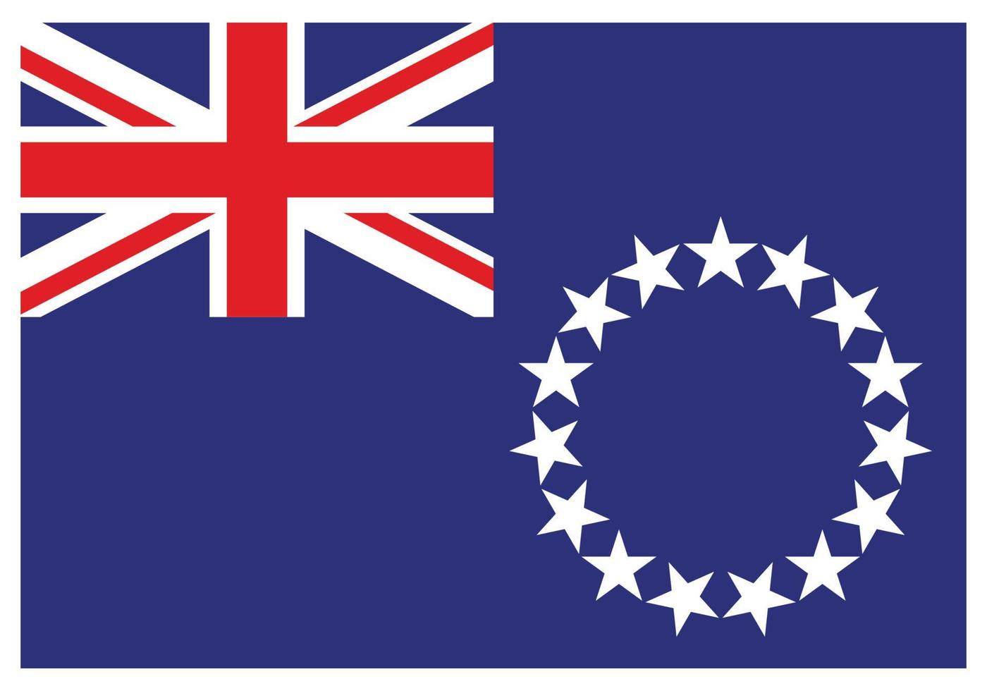 National flag of Cook Islands - Flat color icon. vector