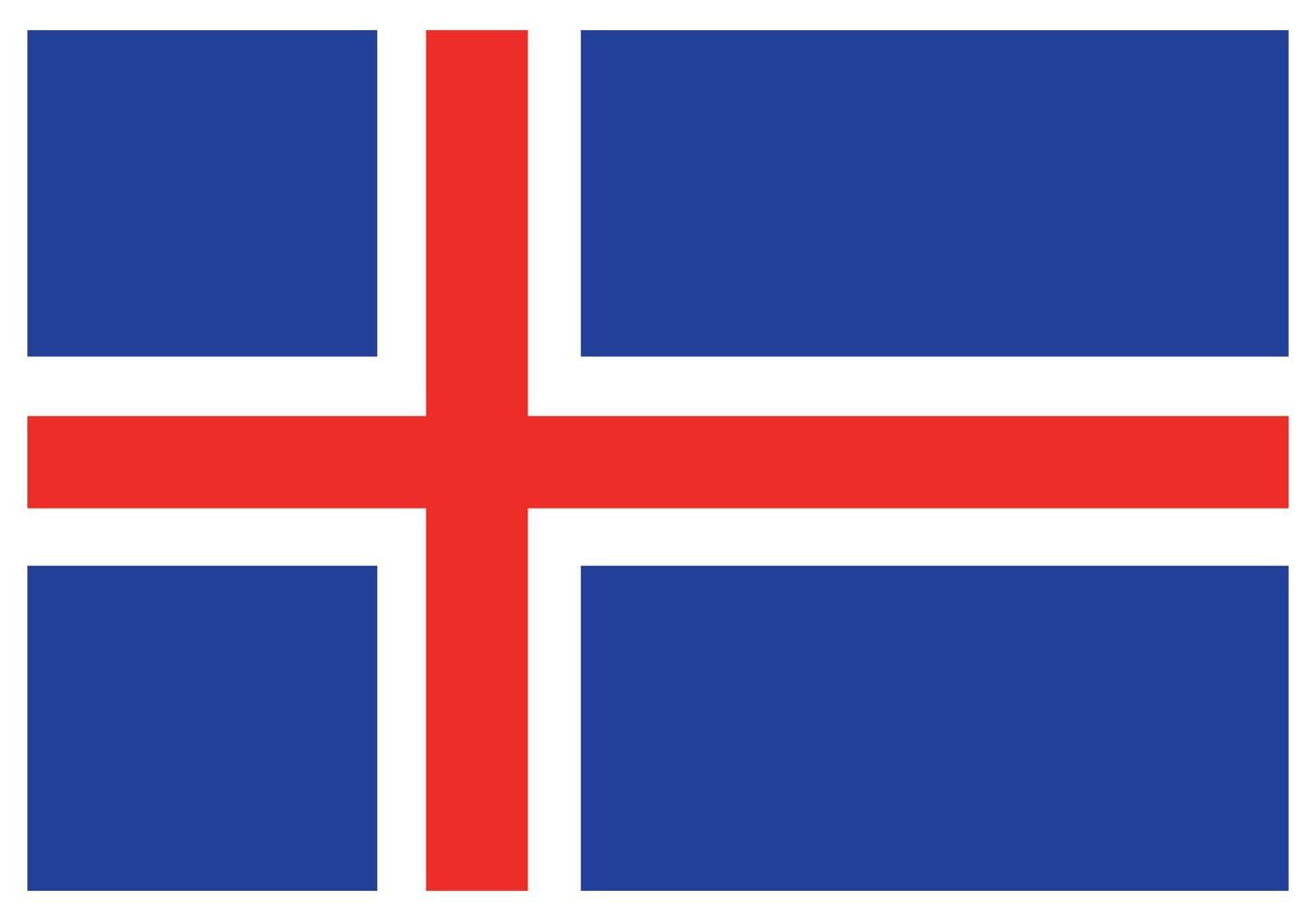 National flag of Iceland - Flat color icon. vector