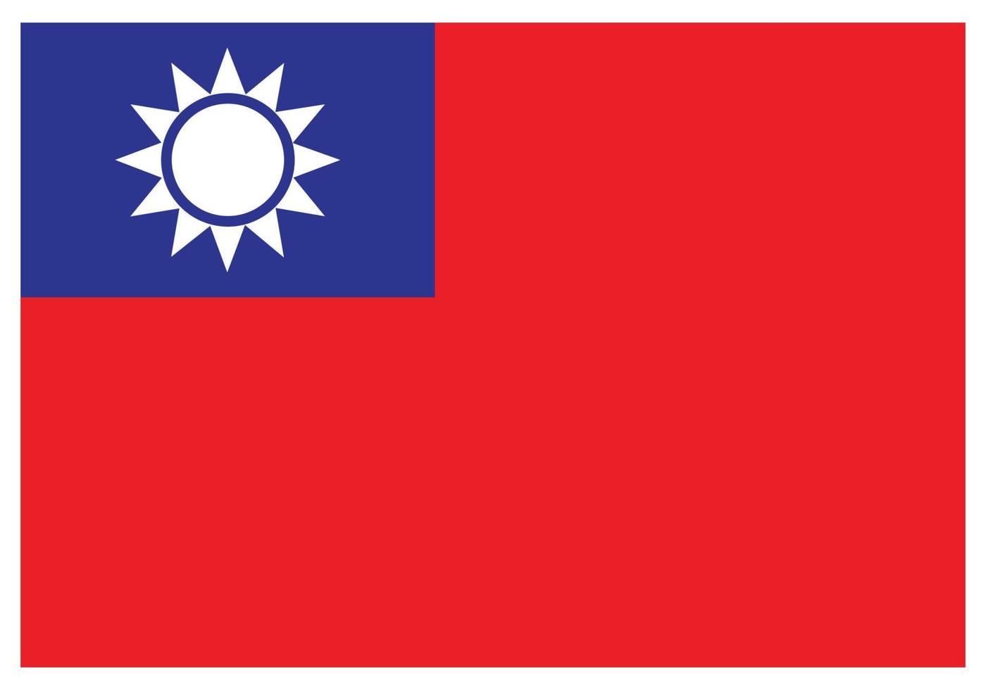 National flag of Taiwan - Flat color icon. vector