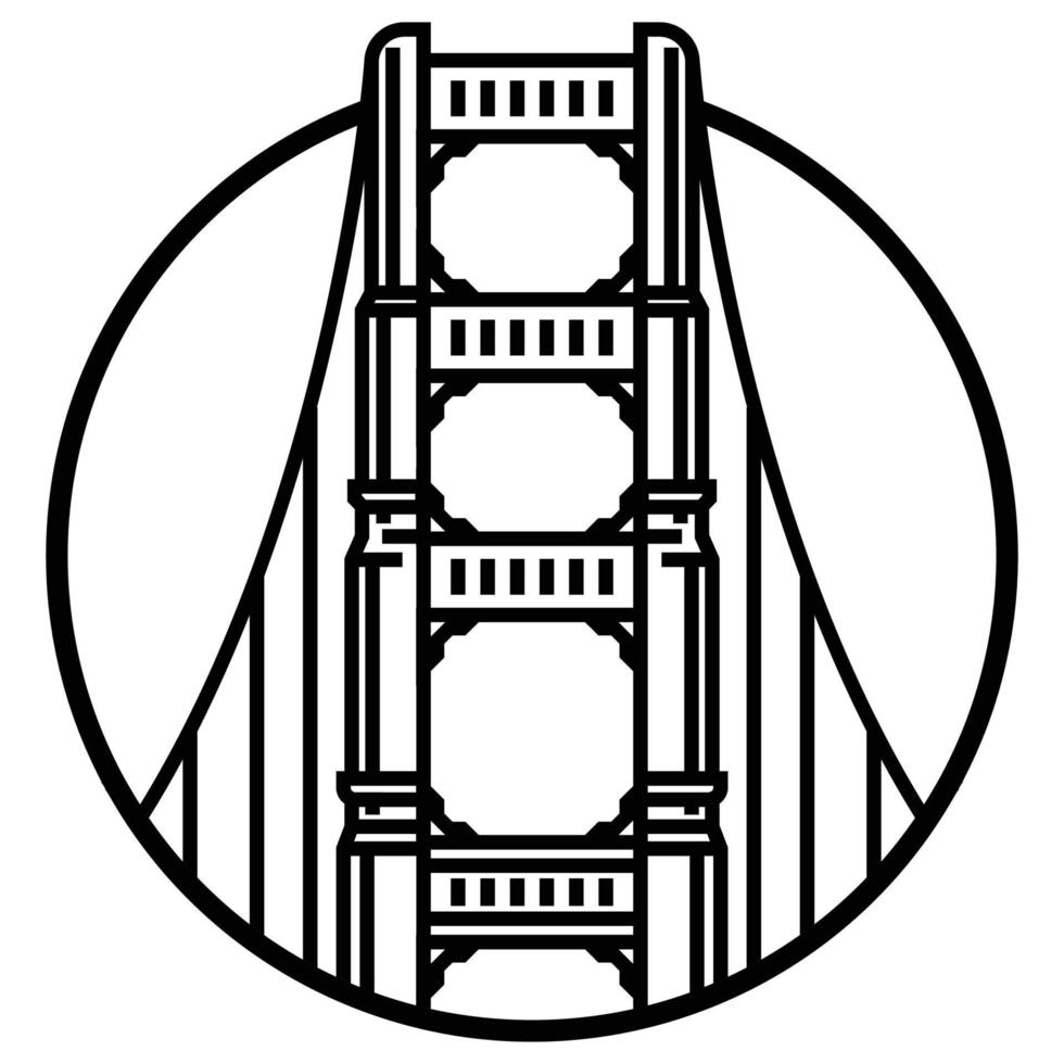 World famous building - Golden Gate USA vector
