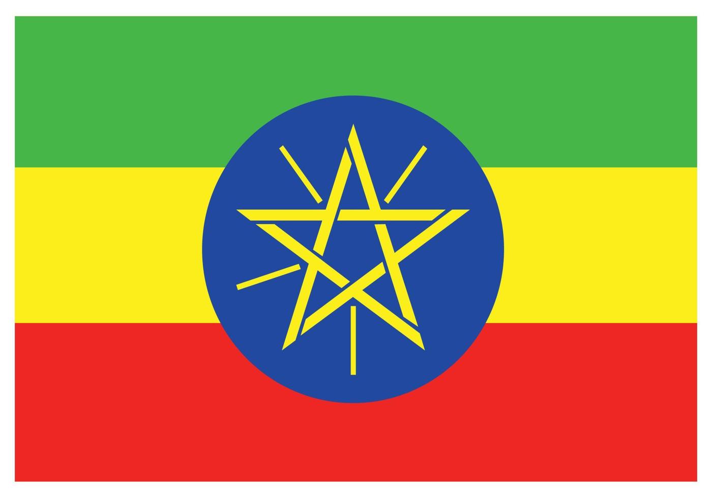 National flag of Ethiopia - Flat color icon. vector