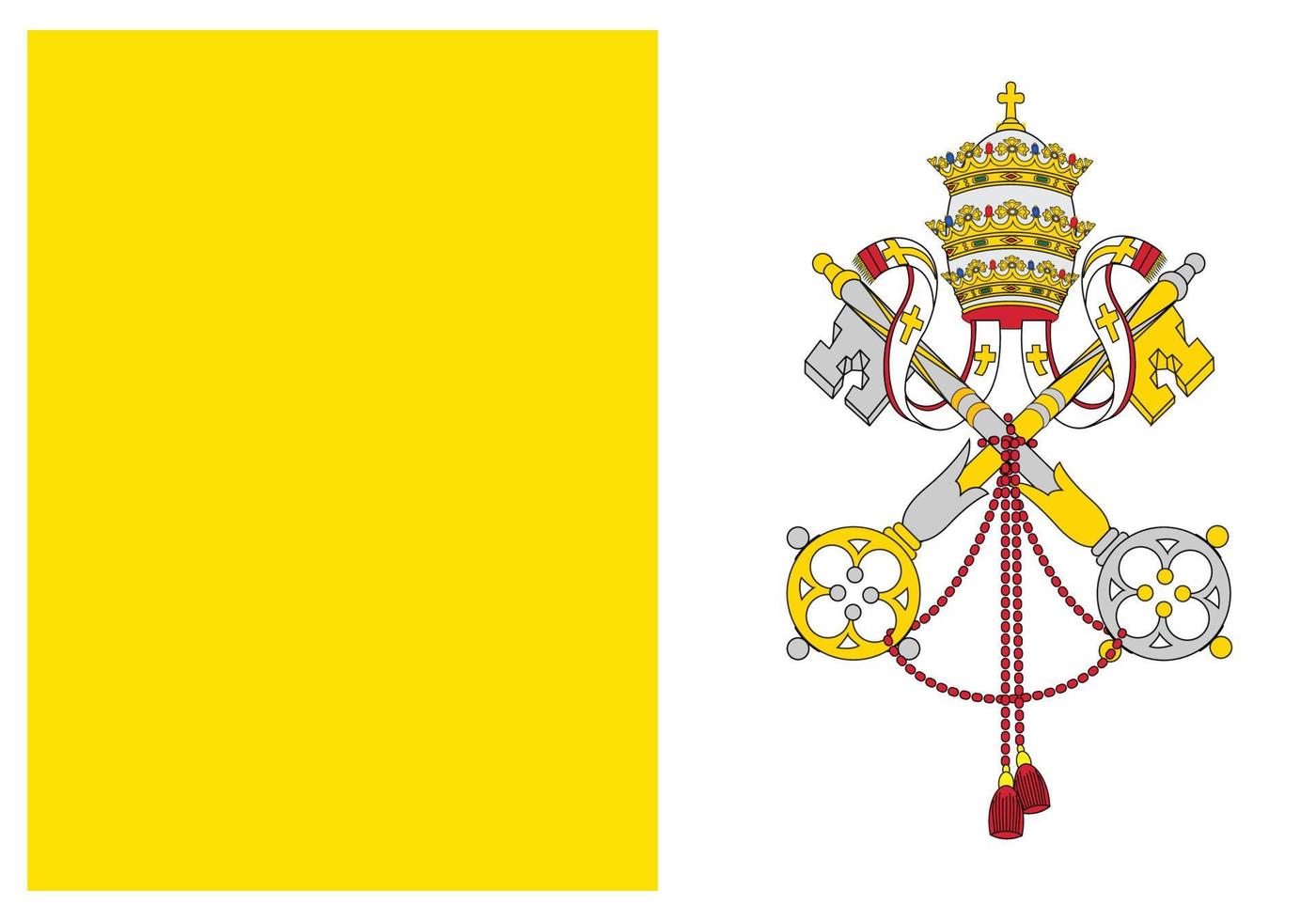 bandera nacional de la ciudad del vaticano-santa sede - icono de color plano. vector