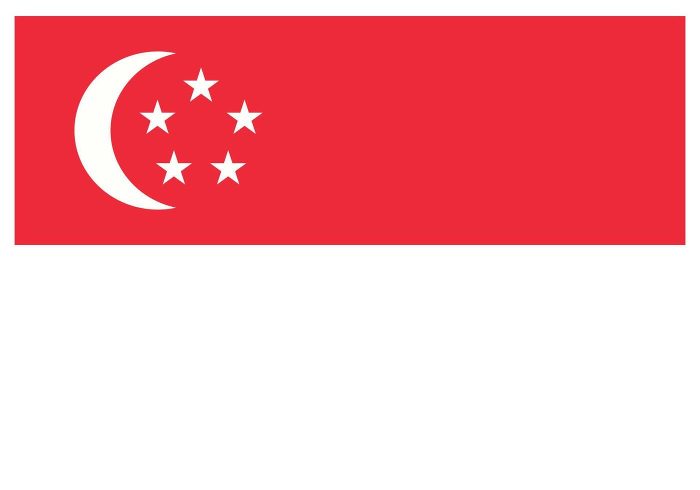 National flag of Singapore - Flat color icon. vector