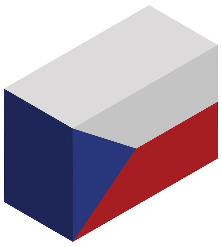 National flag of Czech Republic - Isometric 3d rendering. vector