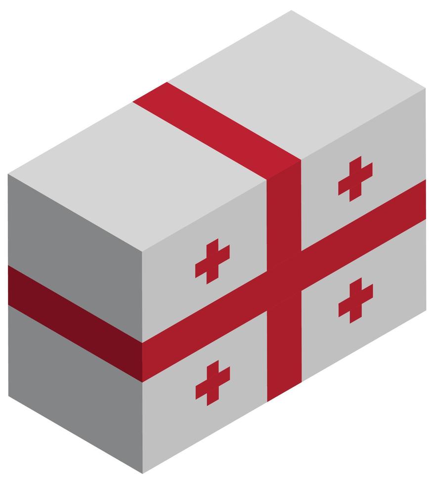 National flag of Georgia - Isometric 3d rendering. vector