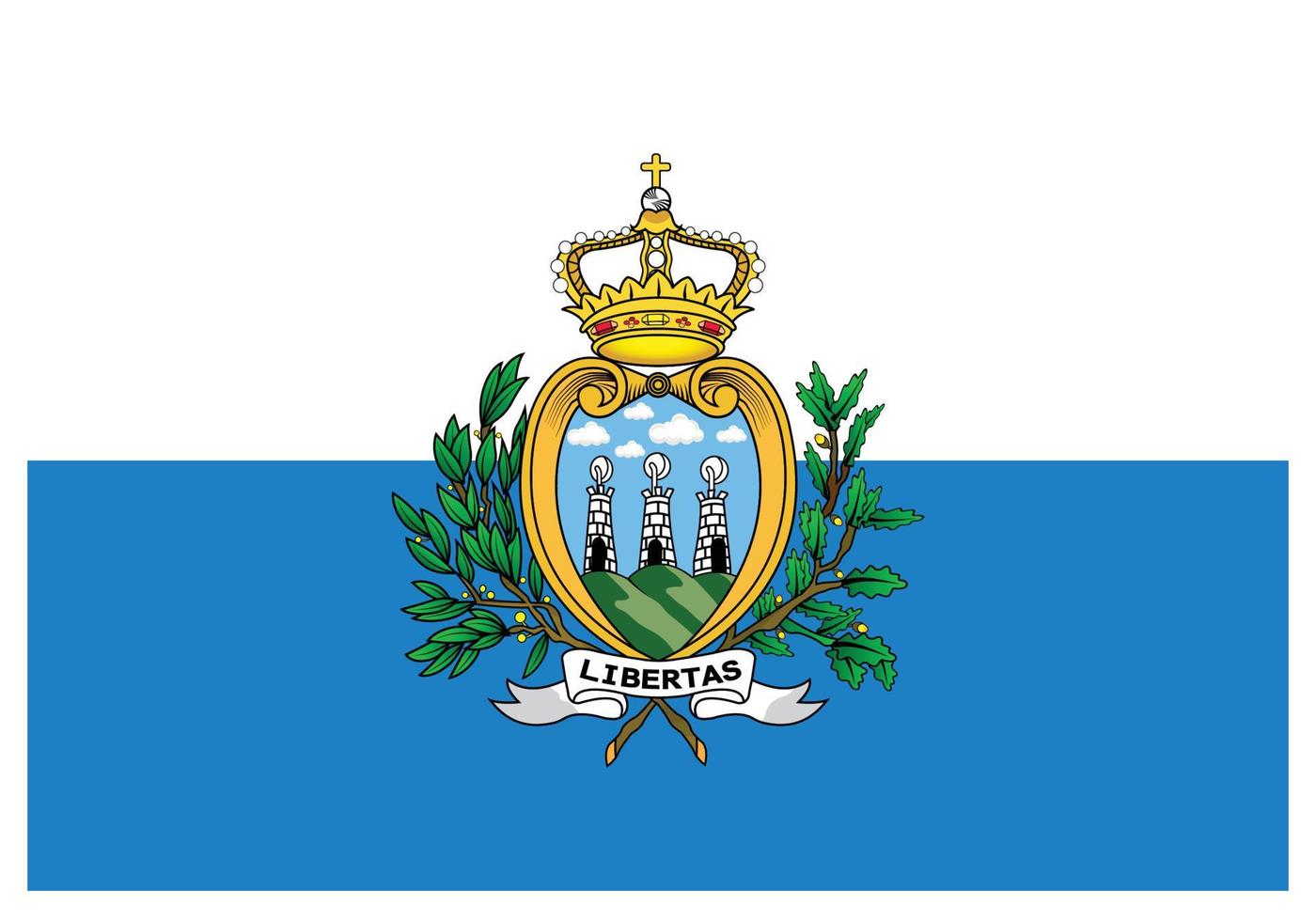 National flag of San Marino - Flat color icon. vector