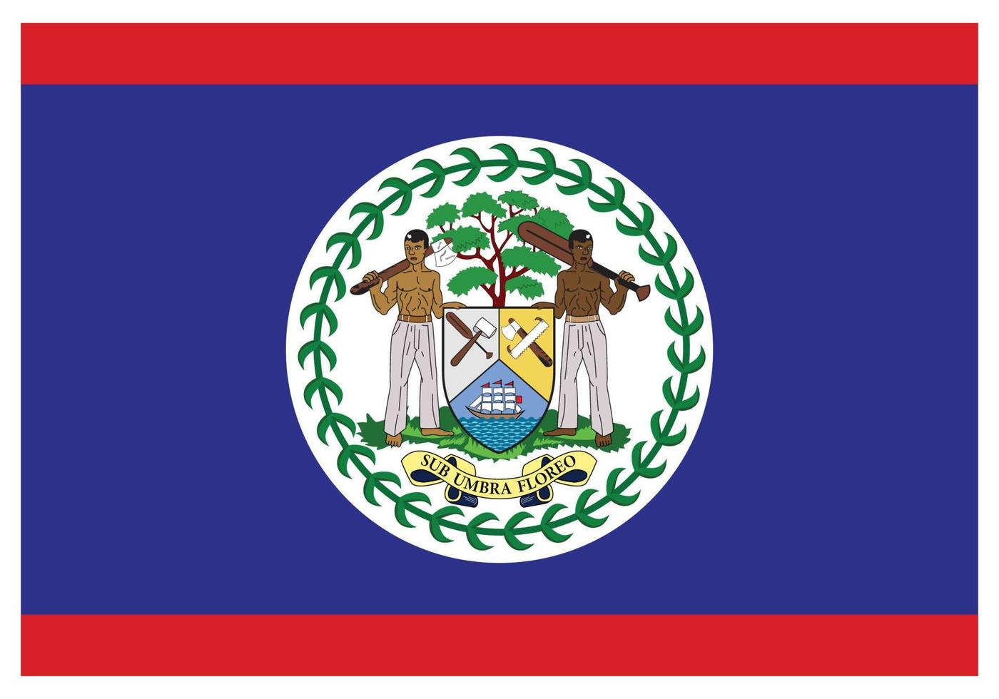 National flag of Belize - Flat color icon. vector
