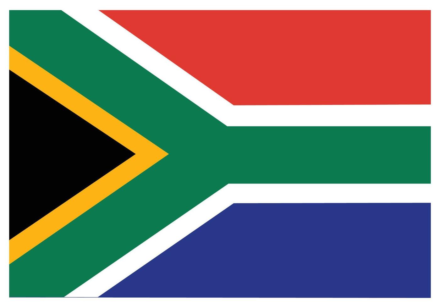 National flag of South Africa - Flat color icon. vector