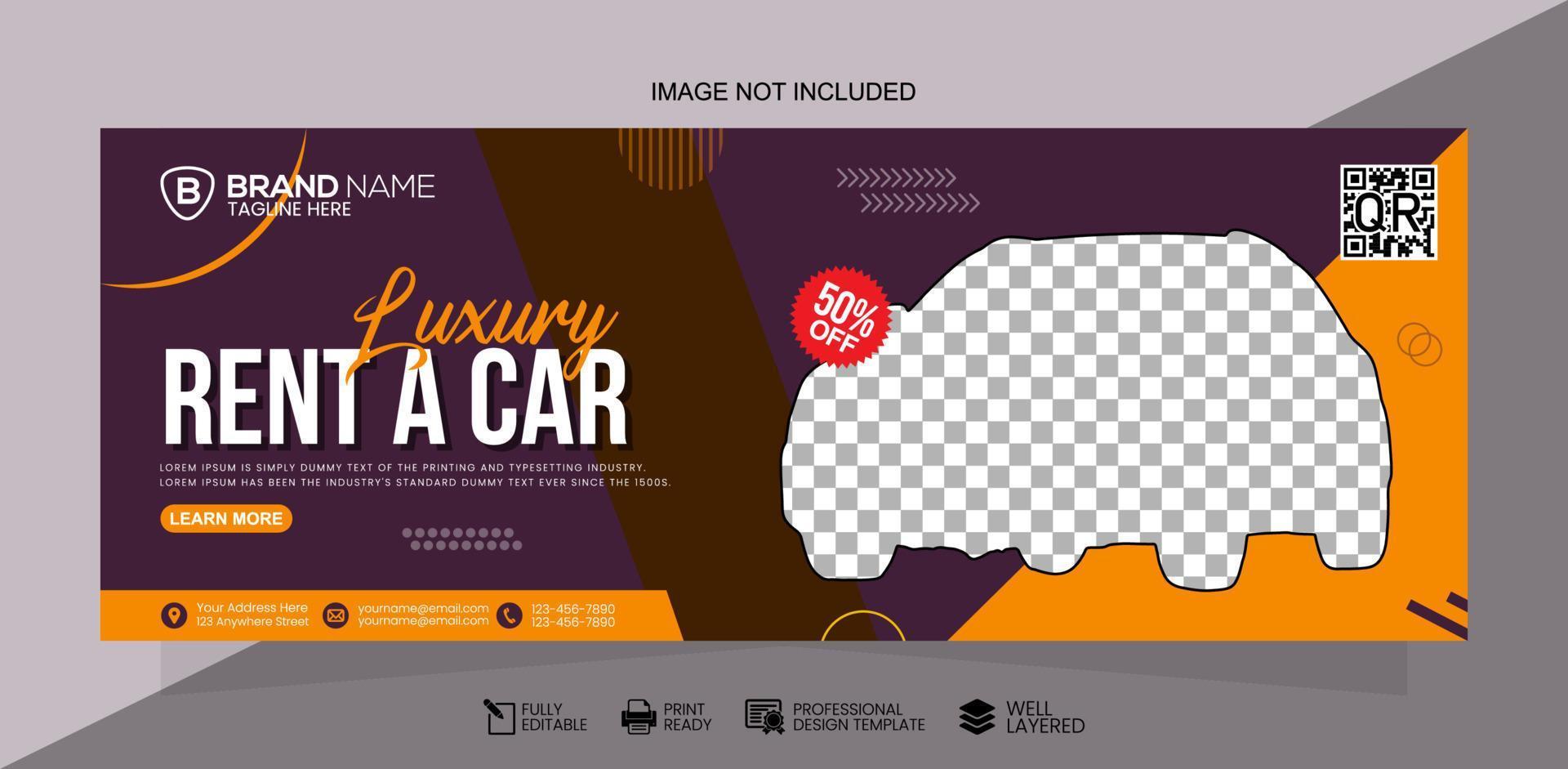 Social Media Rent A Car Banner Design Template vector