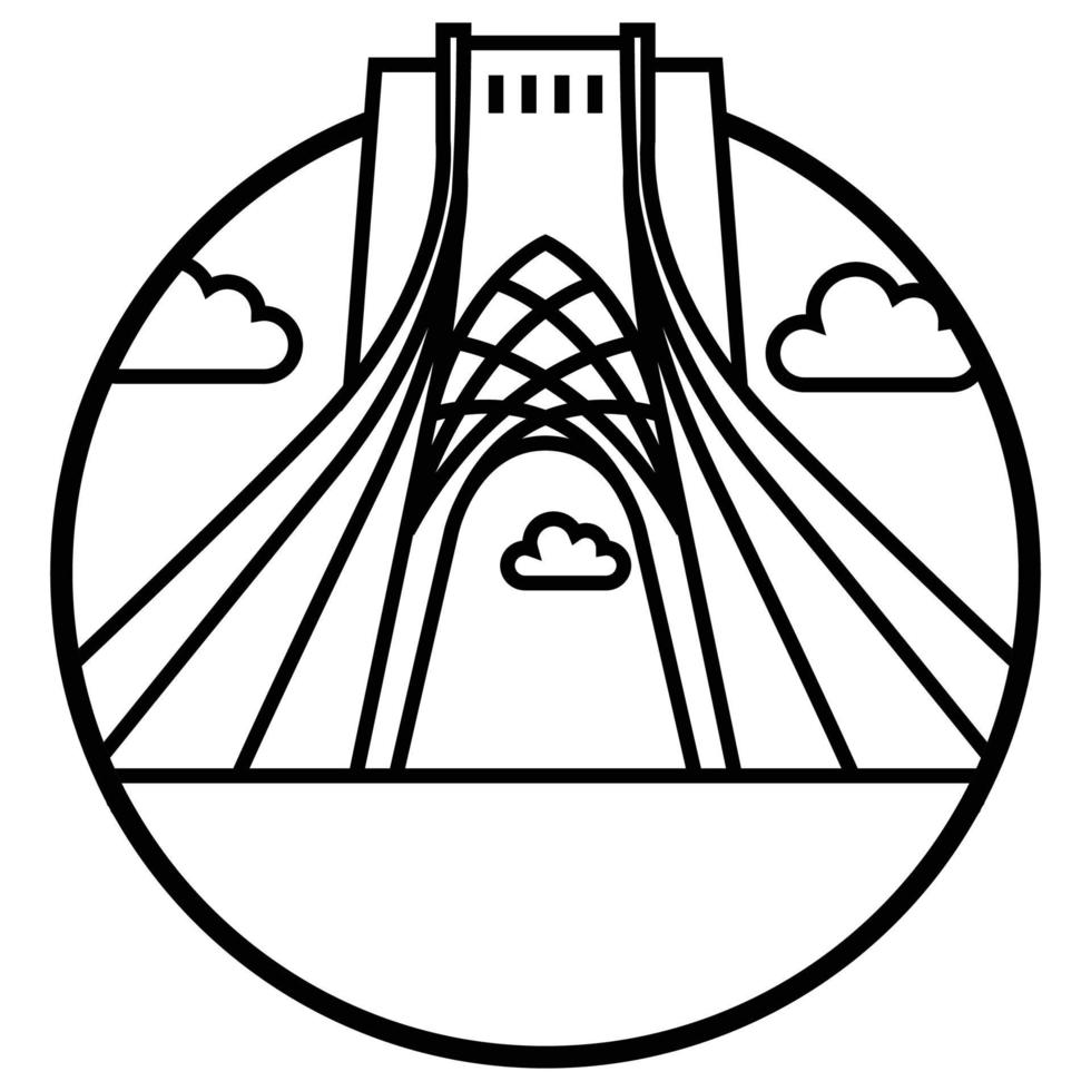 World famous building - Azadi Square Tehran vector