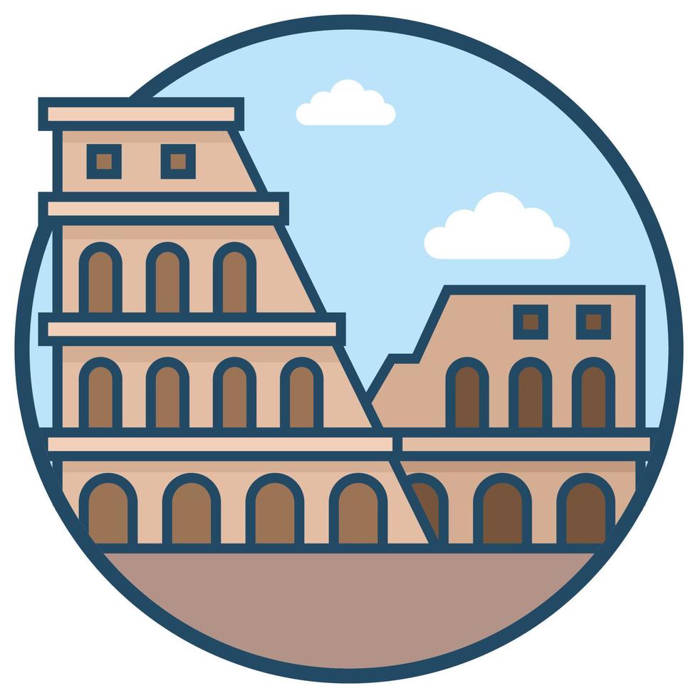 edificio mundialmente famoso - coliseo vector