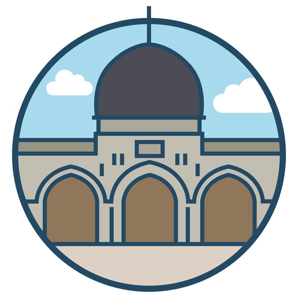 edificio mundialmente famoso - mezquita al aqsa jerusalén vector