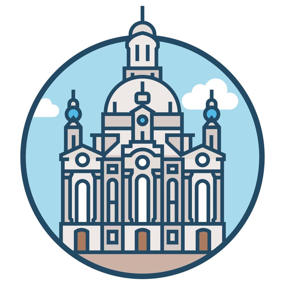 World famous building - Frauenkirche Dresden vector