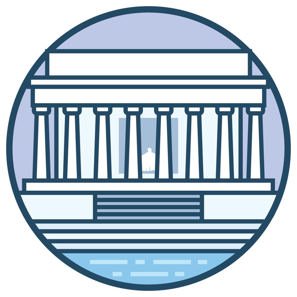 World famous building - Lincoln memorial vector