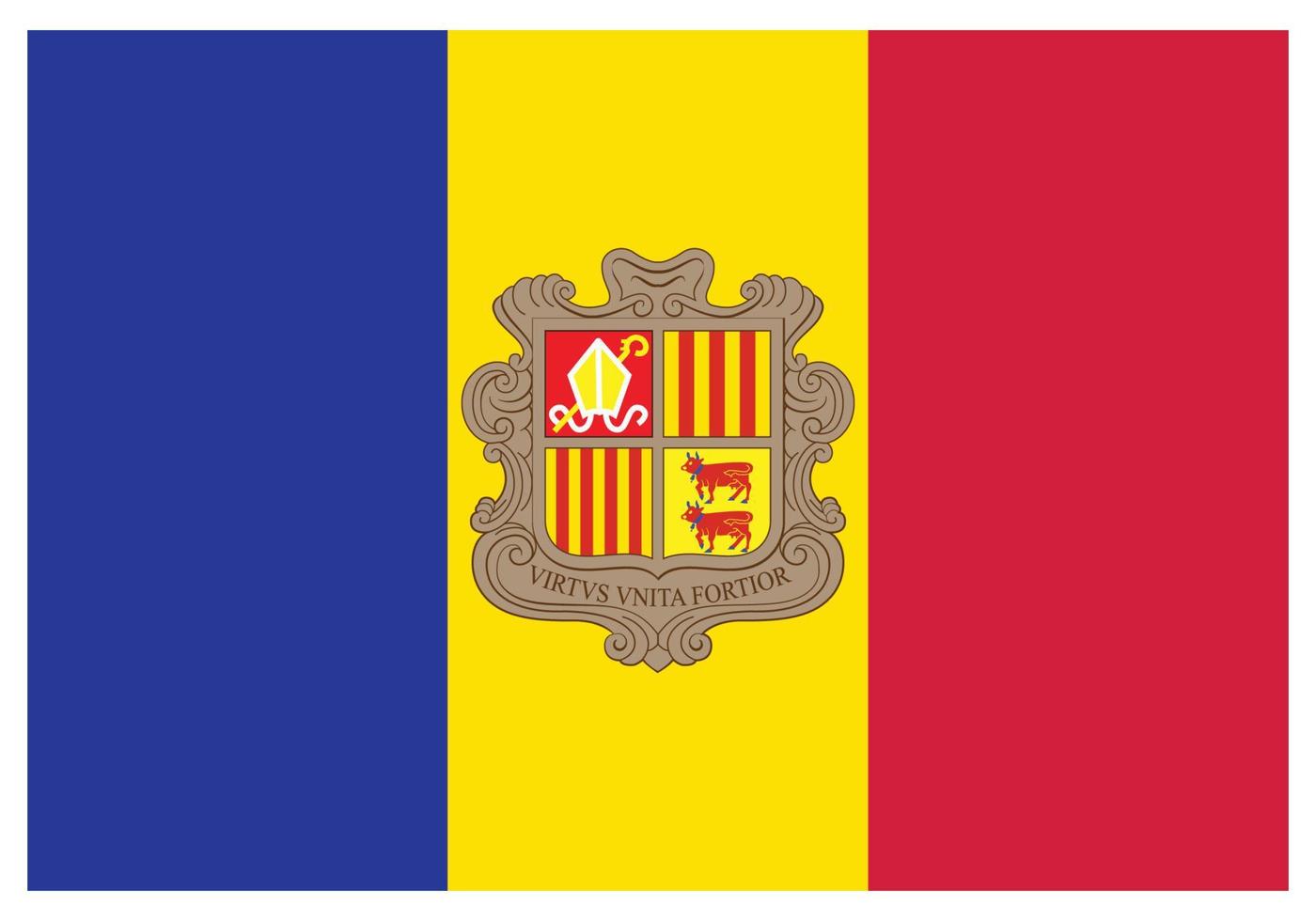 National flag of Andorra - Flat color icon. vector