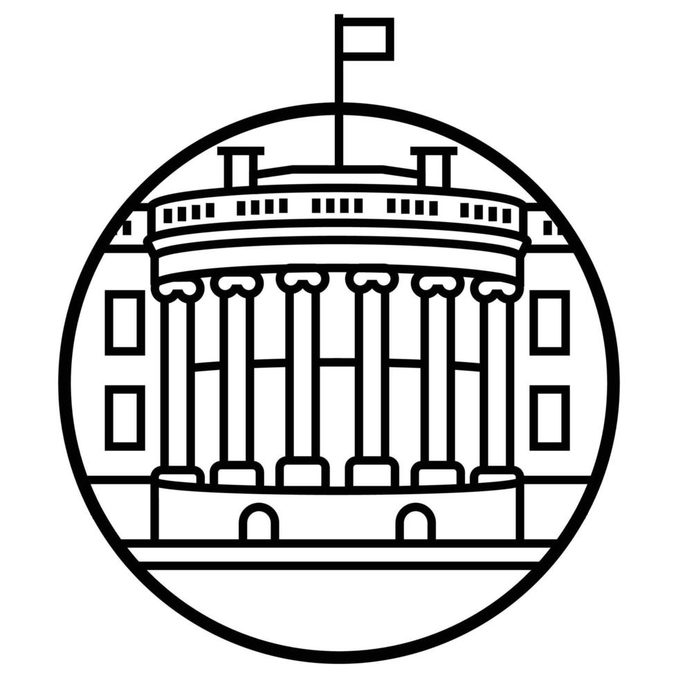 World famous building - White House vector